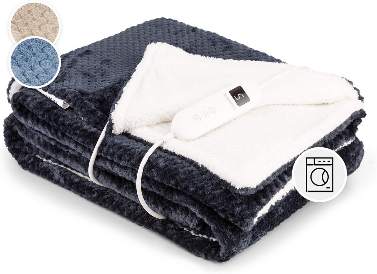 Elektrische Deken - Verwarmd Laken - Warmte en Comfort - 9 Temperatuurstanden - 180 x 130 cm - Antraciet