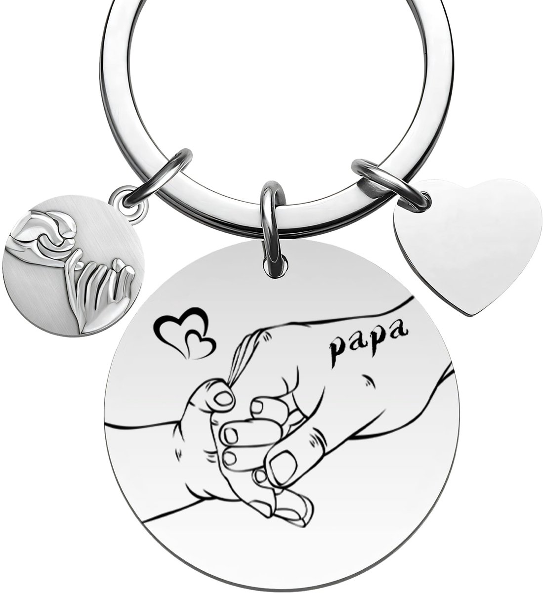 Dailygoods- Vaderdagcadeau - Metalen Sleutelhanger - Dubbelzijdige Bedrukking - Cadeau voor Papa - Praktisch Geschenk - Liefdevolle Motieven