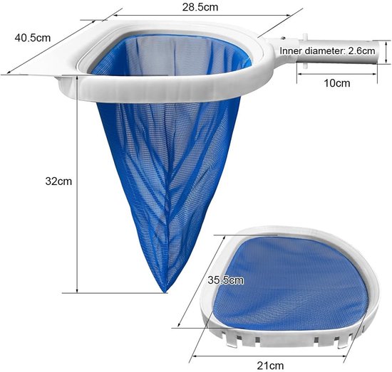 Dailygoods- Zwembadschepnet Fijnmazig - Vijverschepnet voor Algen - Bodemschepnet - Bladschepnet - Diep/Vlak Net - Uitwisselbaar van Dailygoods — afbeelding 3