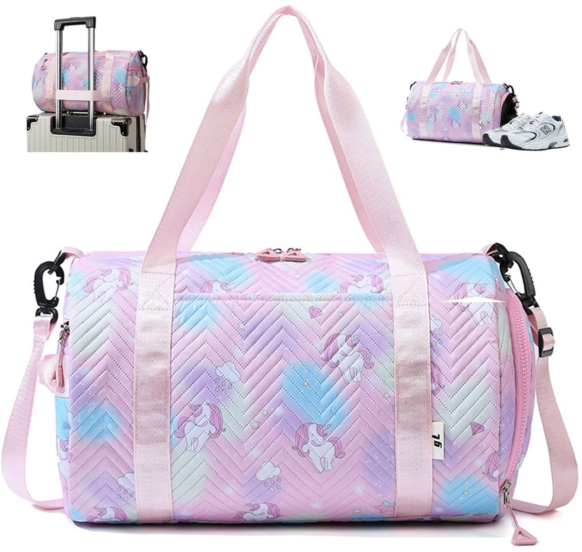 Dailygoods - Sporttas voor meisjes, 25 liter, yoga en reistas, zwemtas, waterdichte gymtas, sportrugzak met schoenenvak en nat vak, ideaal voor meisjes, kinderen, vrouwen, roze