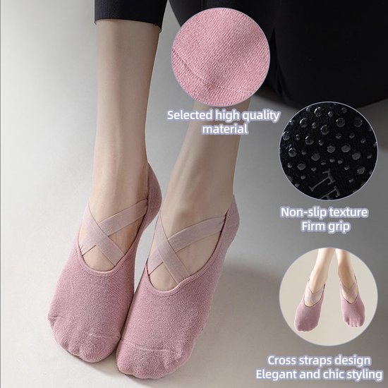 Dailygoods- Yogasokken Antislip 5 Paar - Gripvaste Sokken - Pilates Sokken - Dames Sokken - Ademend Katoen - Zweetabsorberend van Dailygoods — afbeelding 4