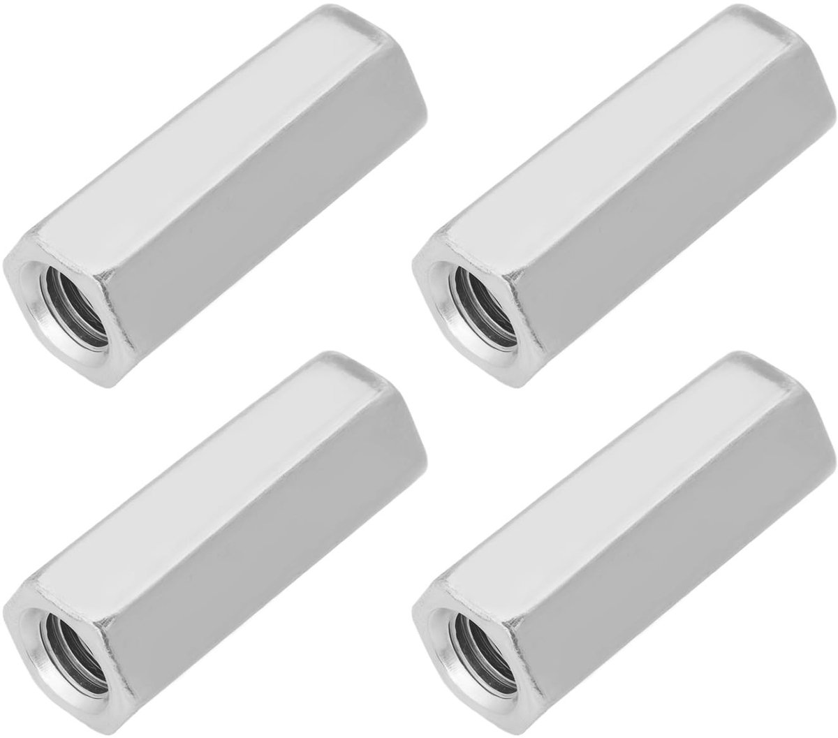 Dailygoods- Spanschroef M8 - 4 stuks - 304 Roestvrij Staal - Zeshoekige Moer - Lange Hex Koppeling - Corrosieweerstand