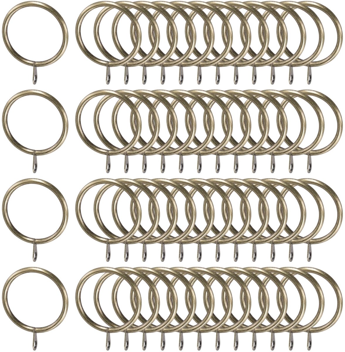 Dailygoods- Gordijnringen 100 stuks - Antiek groenbrons - IJzer met bronzen coating - Eenvoudige montage - Vintage stijl - Direct klaar voor gebruik - Gordijnhaken