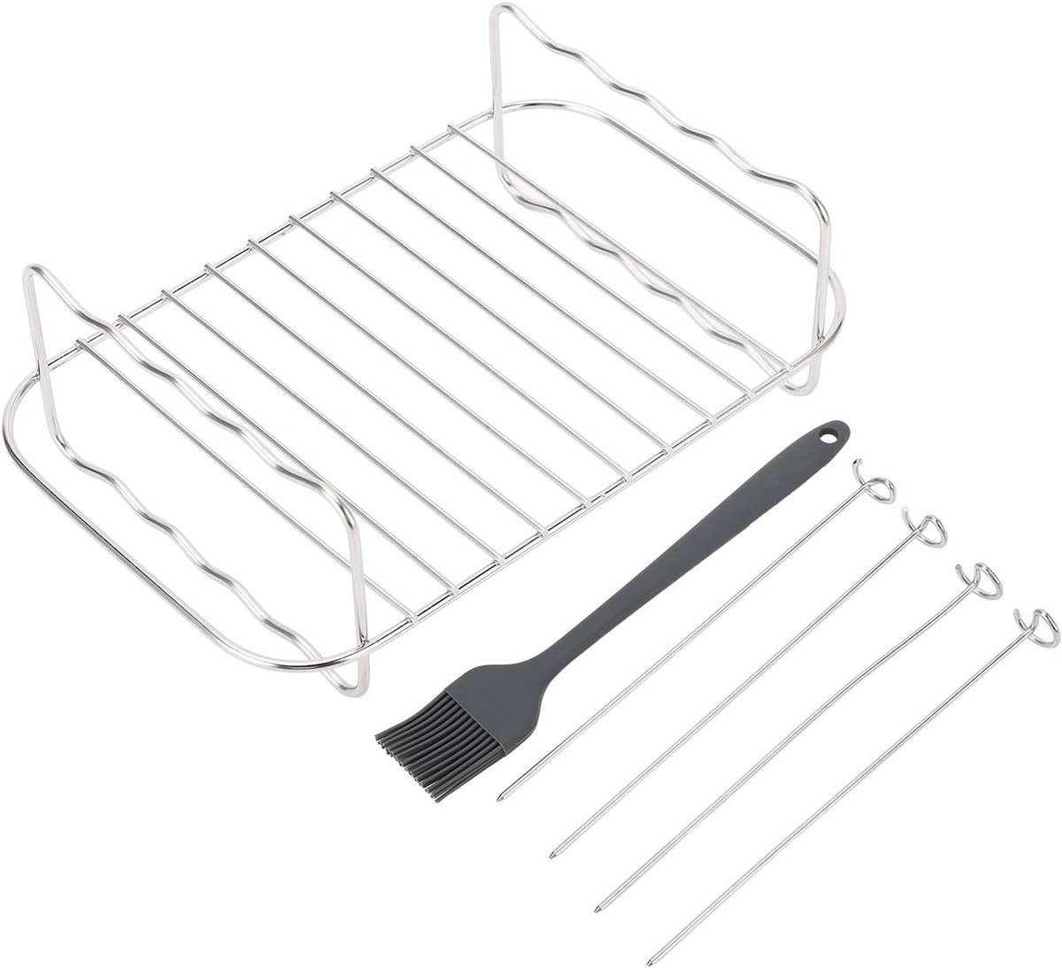 Friteuserek Roestvrijstaal Luchtfriteuse Accessoire Veelzijdig Koken Antiaanbaklaag Vaatwasmachinebestendig 20 x 13 x 7 cm Zilver