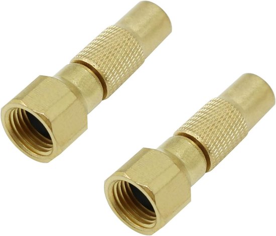 Opblaasmondstuk voor banden - 2 stuks - Lengte 4,48 cm - Binnendiameter 1,3 cm - Bandenventielaansluiting met schroefdraad - Snelkoppelingsmondstuk - Luchtmondstuk - Bandenventiel - Ventielkern - Opblaasadapter - Aansluiting voor — afbeelding 2