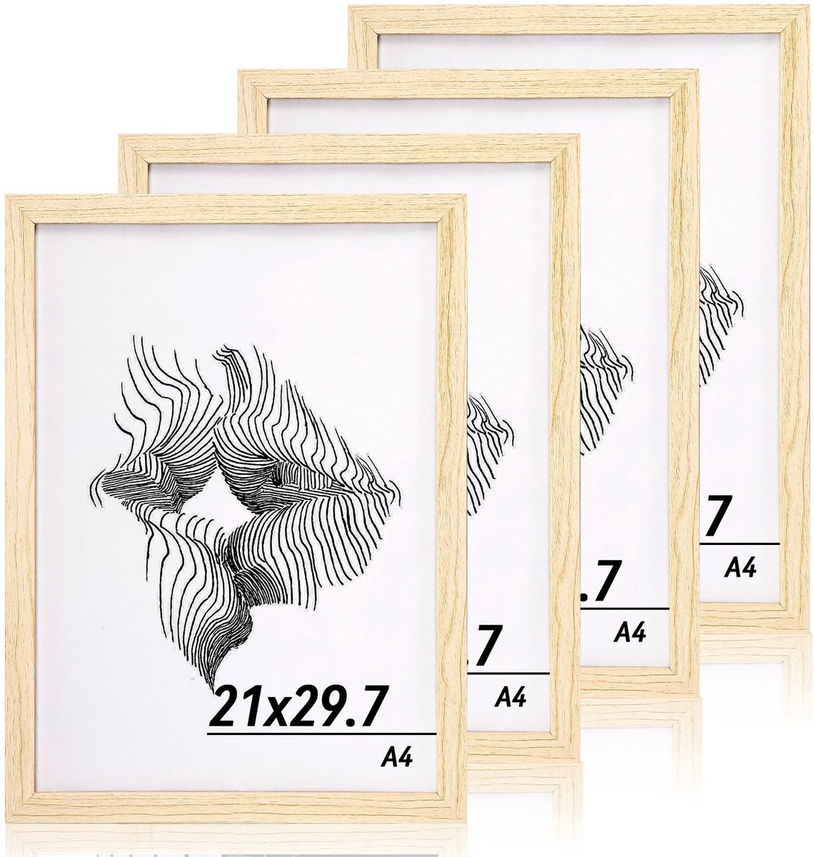 Dailygoods- Fotolijst A4 - Houten Fotolijst - Onbreekbaar Acrylglas - Wandmontage - Verticaal/Horizontaal - Hoogwaardig MDF - 23,1 x 31,8 cm - Lijst