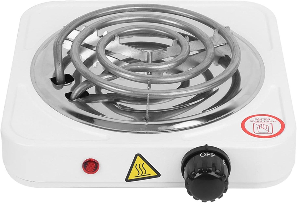 Elektrisch Fornuis - Kookplaat Mini - Water Koken - Roestvrij Staal - 21 x 21 cm - Zilver