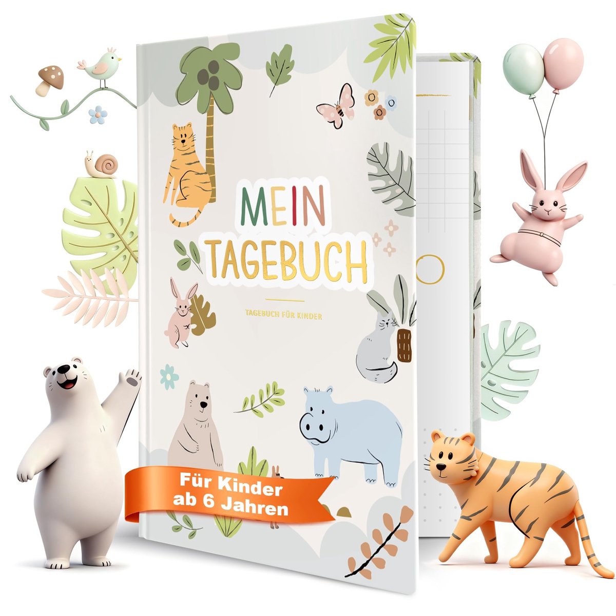 Dailygoods - BIROYAL 5-minuten emotiedagboek voor kinderen, 6-12 jaar, 24 weken, dagboek voor meisjes en jongens, gevoelens, boek voor kinderen, om dankbaarheid te leren en zelfbewustzijn te vertrouwen