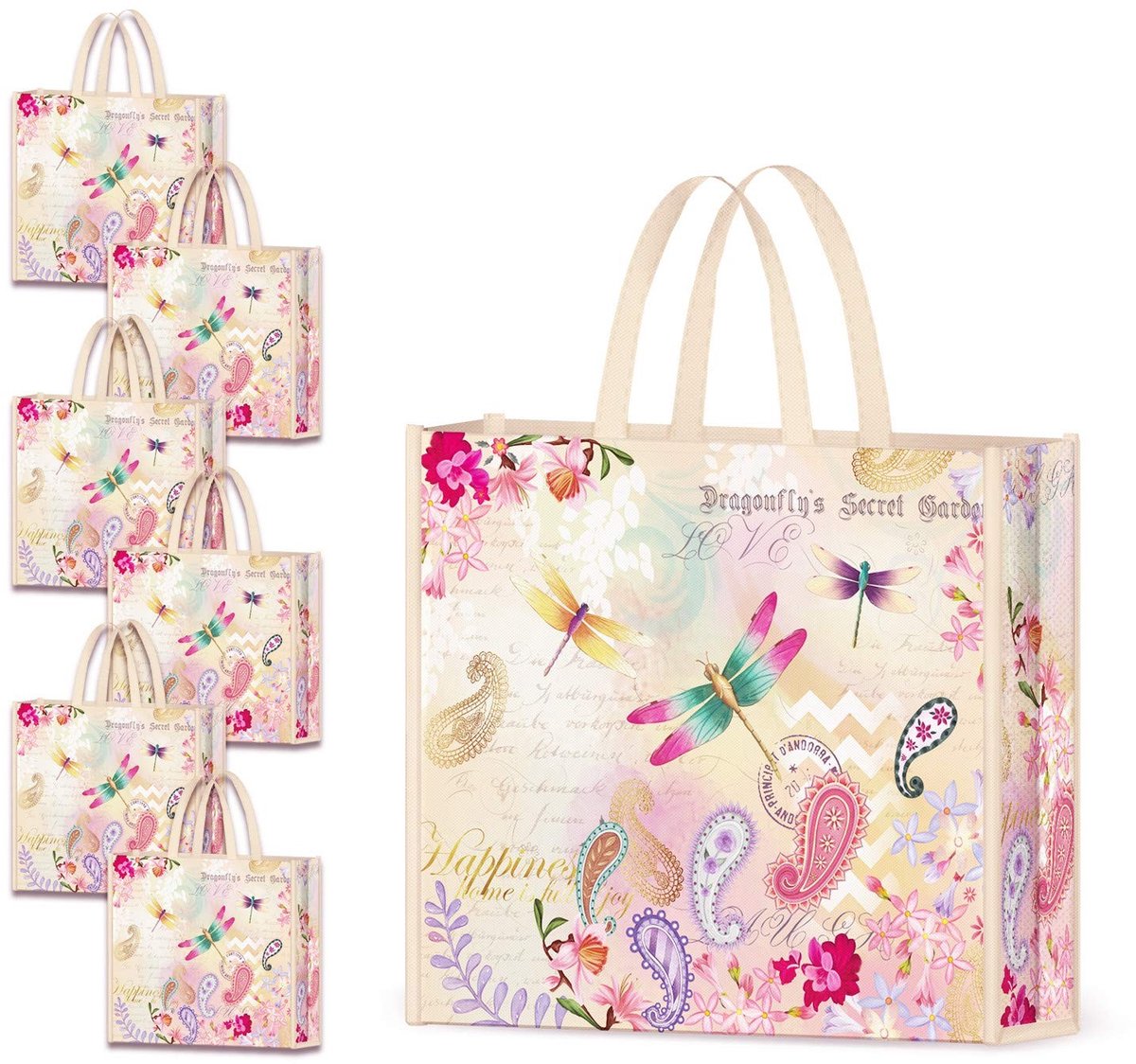 Dailygoods- Boodschappentas Sterk & Duurzaam - Herbruikbare Draagtas - Eco-vliesstoffen - Uniek Ontwerp - 50 Pond Capaciteit - Modieuze Stijl