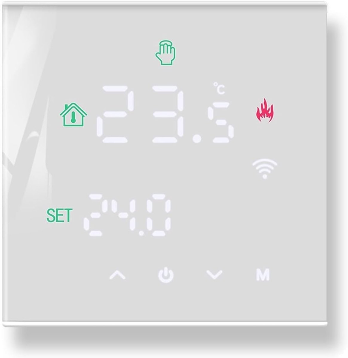 Slimme Thermostaat - Vloerverwarming Regelaar - Comfort Verwarmen - App Afstandsbediening - 86x86mm - Wit