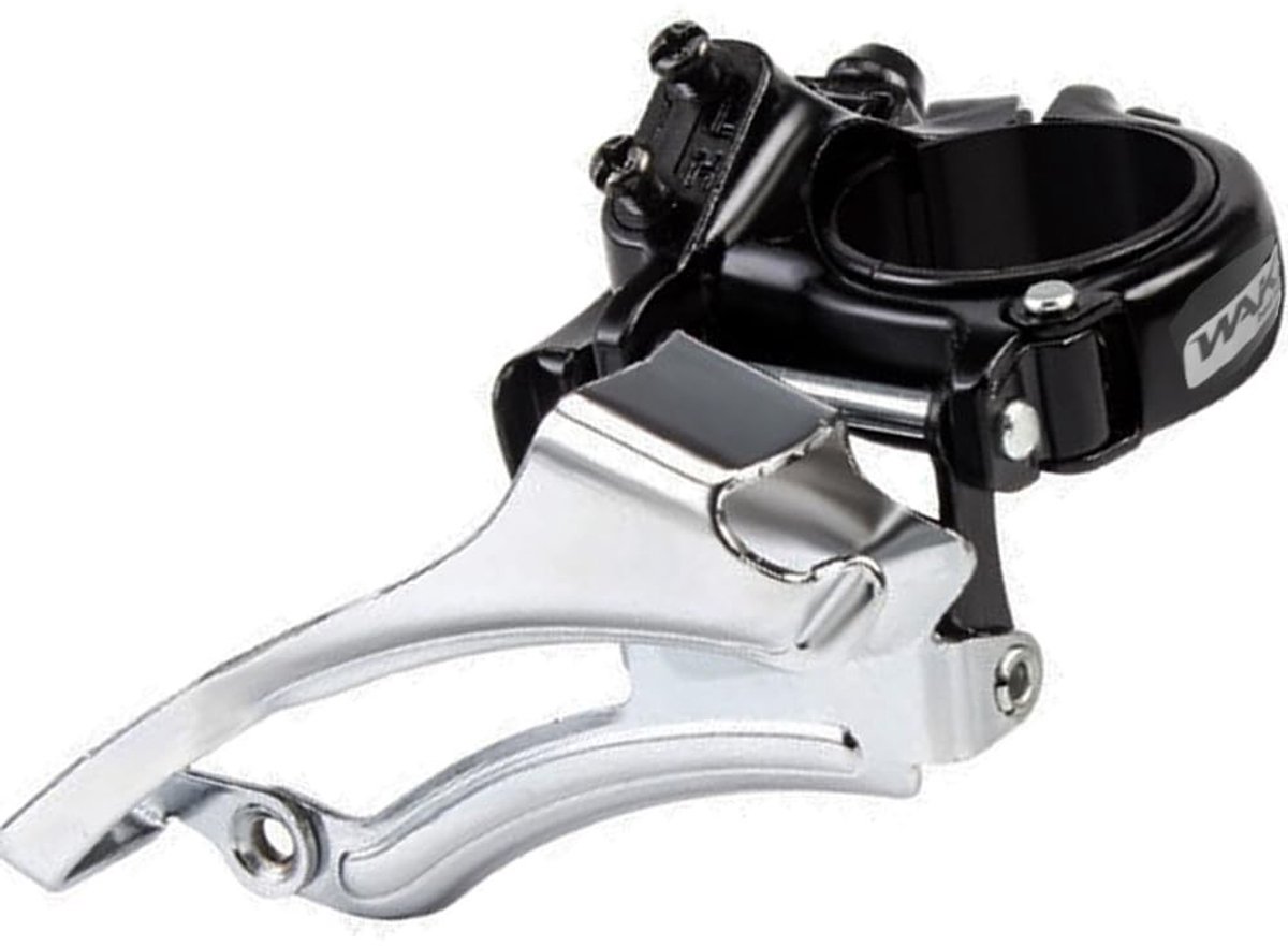 Dailygoods- Voorderailleur MTB - Compatibel met Shimano - 34.9mm/31.8mm - Driedelige Tandschijven - Inclusief Schroef/Washer - Zilver met Zwart - Fietsderailleur