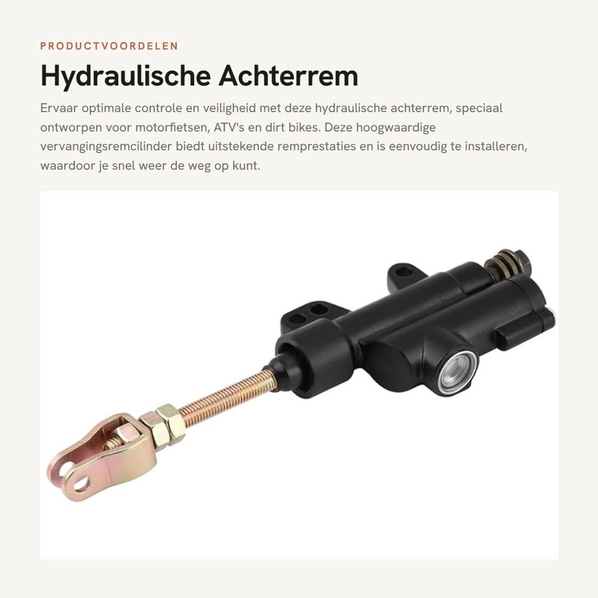 Dailygoods- Hydraulische Achterrem - Vervangingsremcilinder - Geschikt voor Motorfiets/ATV - Opvouwbaar Ontwerp - Duurzaam Materiaal - Professionele Kwaliteit - Remcilinder