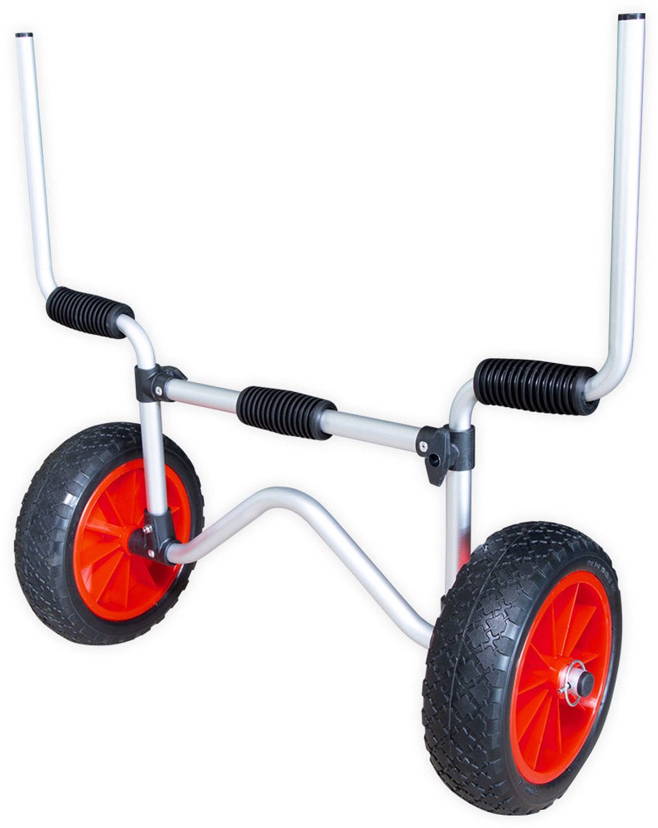 Nacker Aquadesign Transportkar Voor Kano En Kajak - Opvouwbare Kajakwagen - Corrosiebestendig Aluminium - Semi-rigide Lekvrije PU-wielen - Draagvermogen 50 kg - Telescopische Verstelbare Stangen
