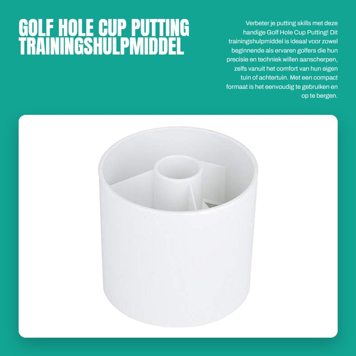 Dailygoods- Golfholecup - Trainingshulpmiddel - Tuin - Oefening - Compact - 7.5x3.5x2.5cm - Lichtgewicht 50g