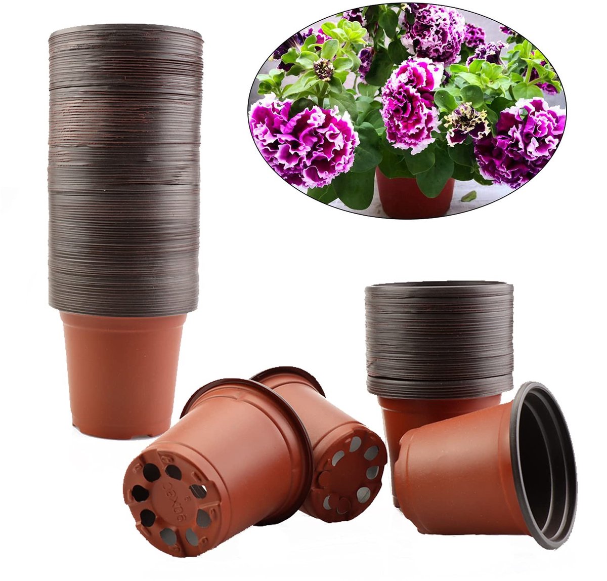 Dailygoods- Kweekpotten 100 stuks - Kunststof Plantenpotten - Herbruikbare Zaad Startpotten - Afvoergat voor Drainage - 9 cm Hoogte - Lichtgewicht en Duurzaam - Plantenpot