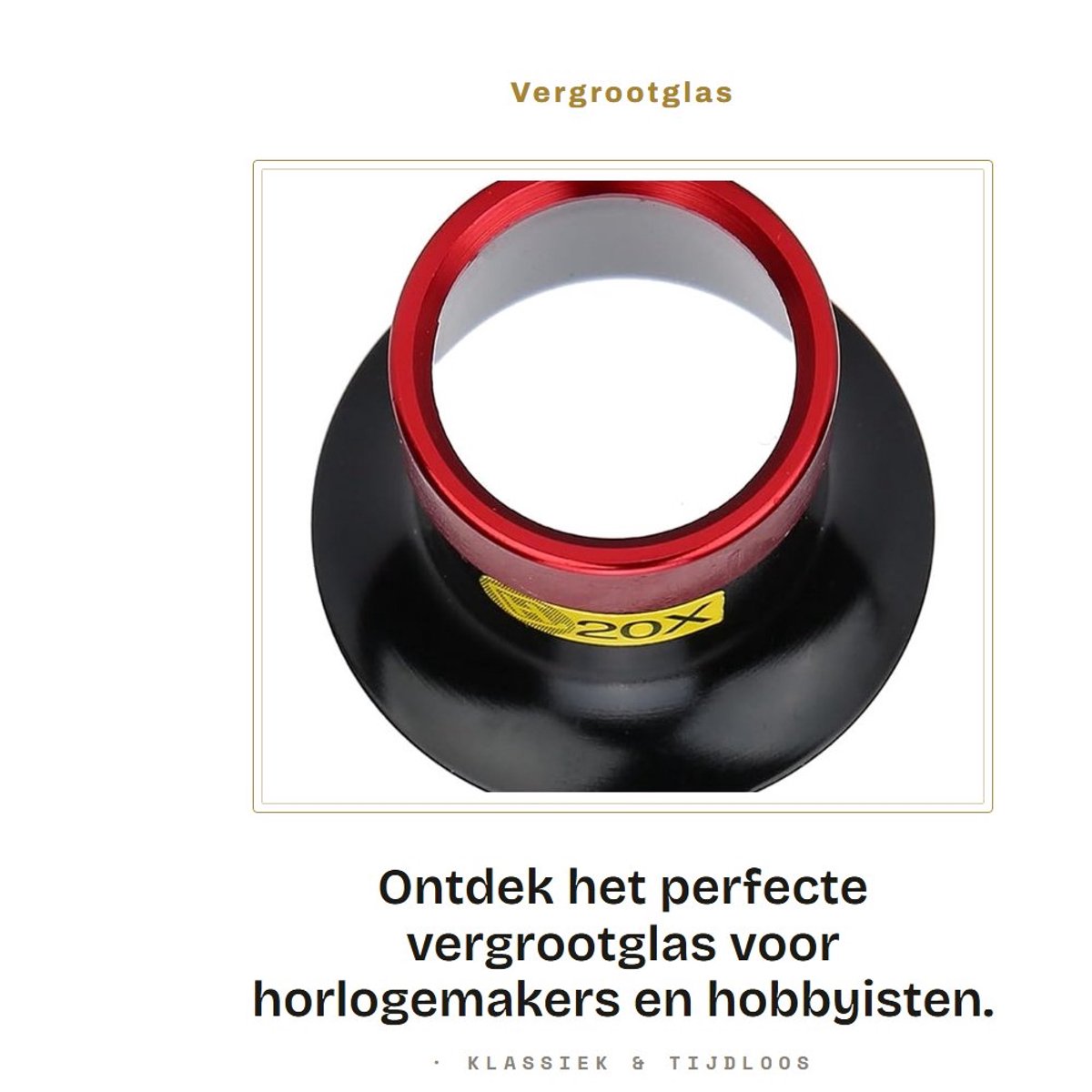 Dailygoods- Vergrootglas 20x - Professioneel Horlogereparatiegereedschap - Schokbestendig - Duurzaam - Hoge Hardheid - Goede Transparantie - Loep