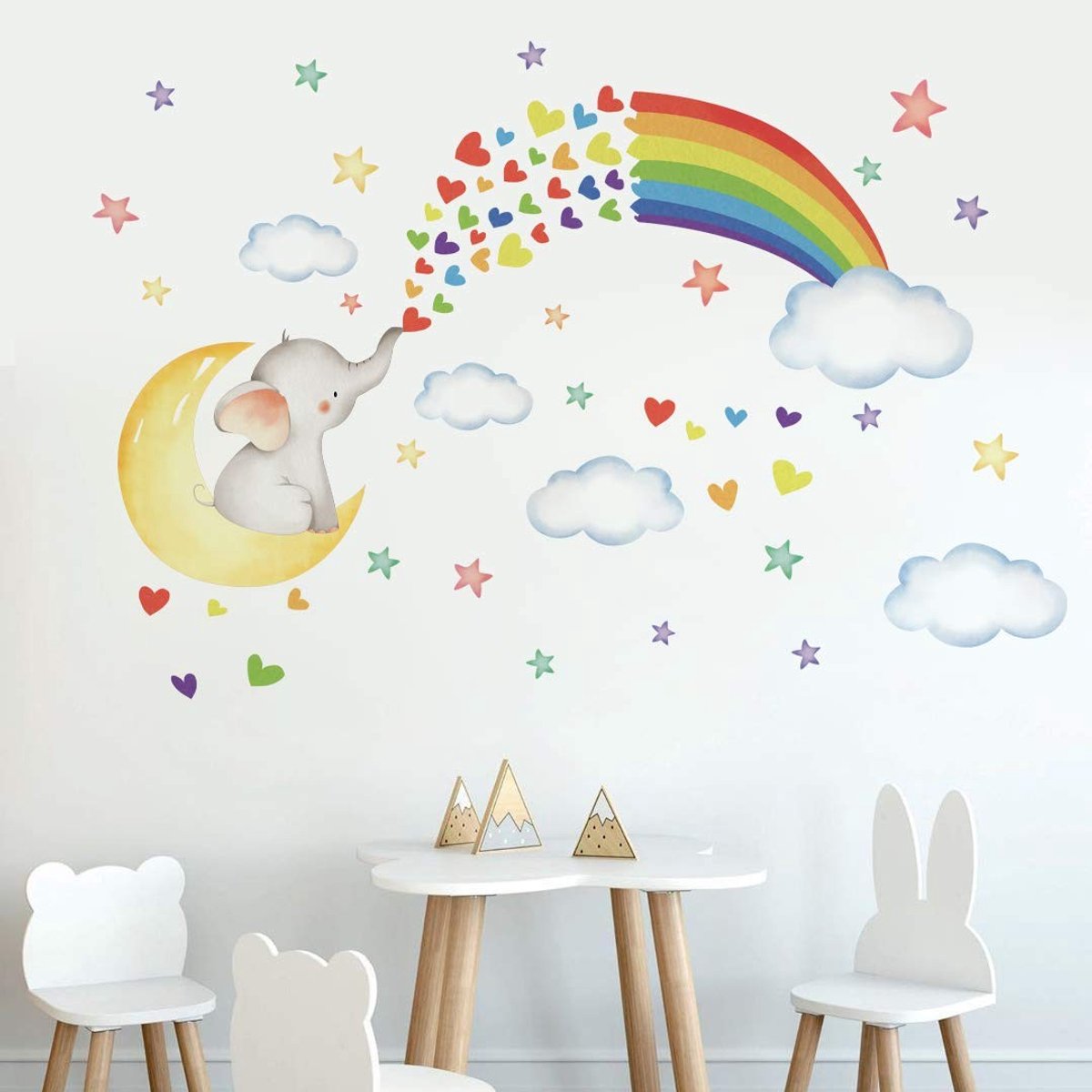 Dailygoods- Muursticker Regenboog - Verwijderbare Wanddecoratie - Kinderen/Slaapkamer - Vriendelijk Vinyl - Gezond en Veilig - Eenvoudig Aan Te Brengen