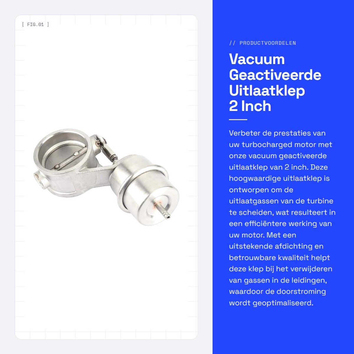 Dailygoods- Uitlaatklep 2 Inch - Vacuüm geactiveerd - Roestvrij staal - Uitlaatklem - Schokbestendig - Betrouwbare kwaliteit