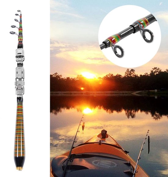 Dailygoods- Telescopische Hengel Koolstofvezel - 1,2 m/1,5 m/1,8 m/2,1 m/2,4 m - Lichtgewicht - Draagbaar - Ergonomisch - Geschikt voor vissersliefhebbers - Visserijhengel van Dailygoods — afbeelding 3