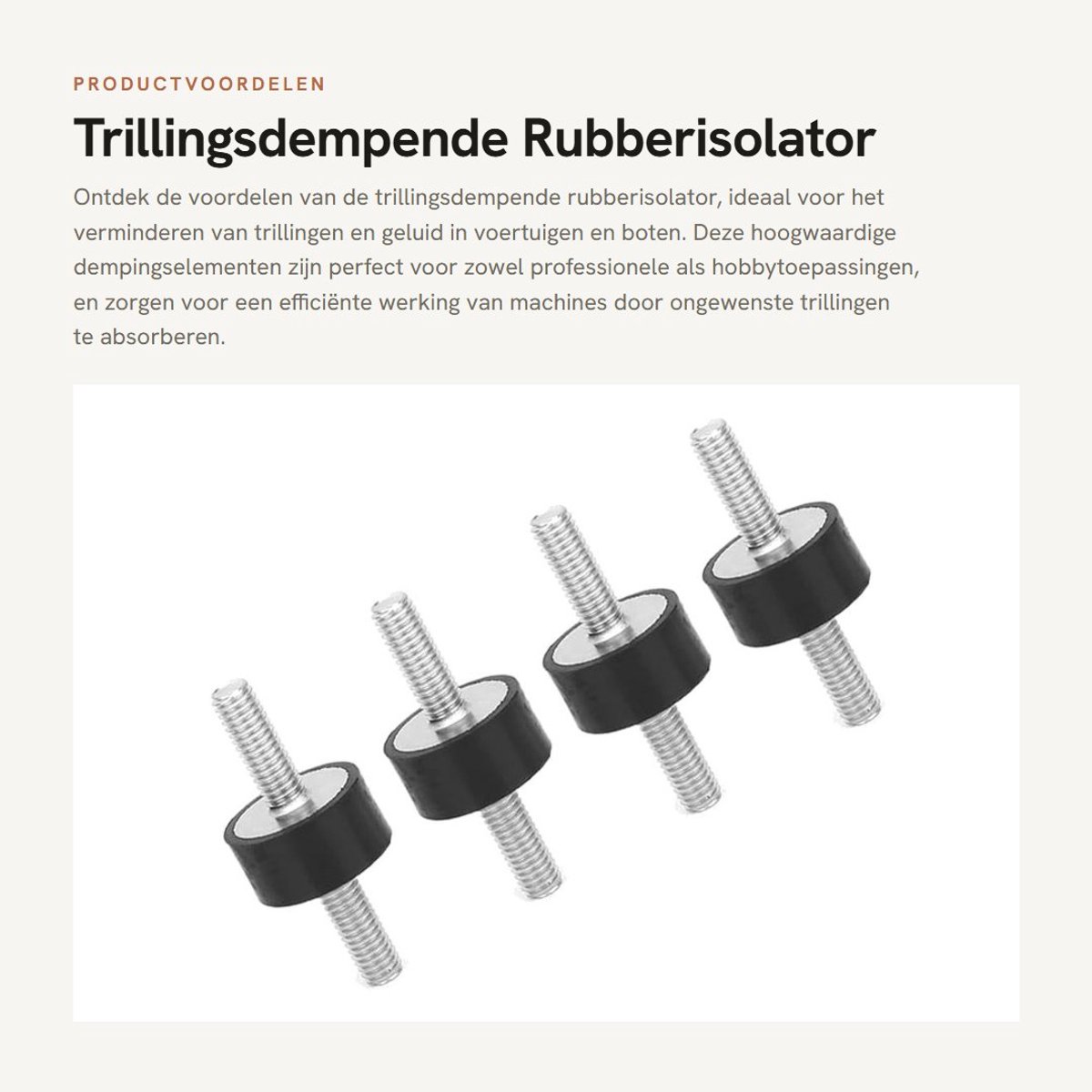 Dailygoods- Trillingsdempende Isolator 4 Stuks - Rubber - M6 - Dempingselementen - Geluidsreductie - Schokbestendig - Eenvoudig Ontwerp - Rubberen Demper