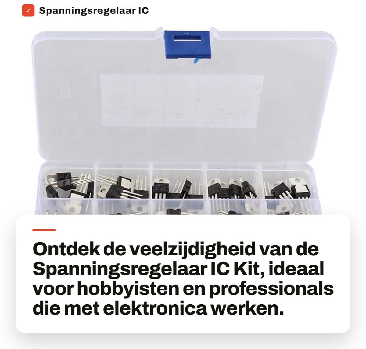 Dailygoods - Spanningsregelaar IC Kit - Universeel Assortiment - Hoogwaardige materialen - 70 Stuks - Inclusief isolerende deeltjes - Ideaal voor elek...