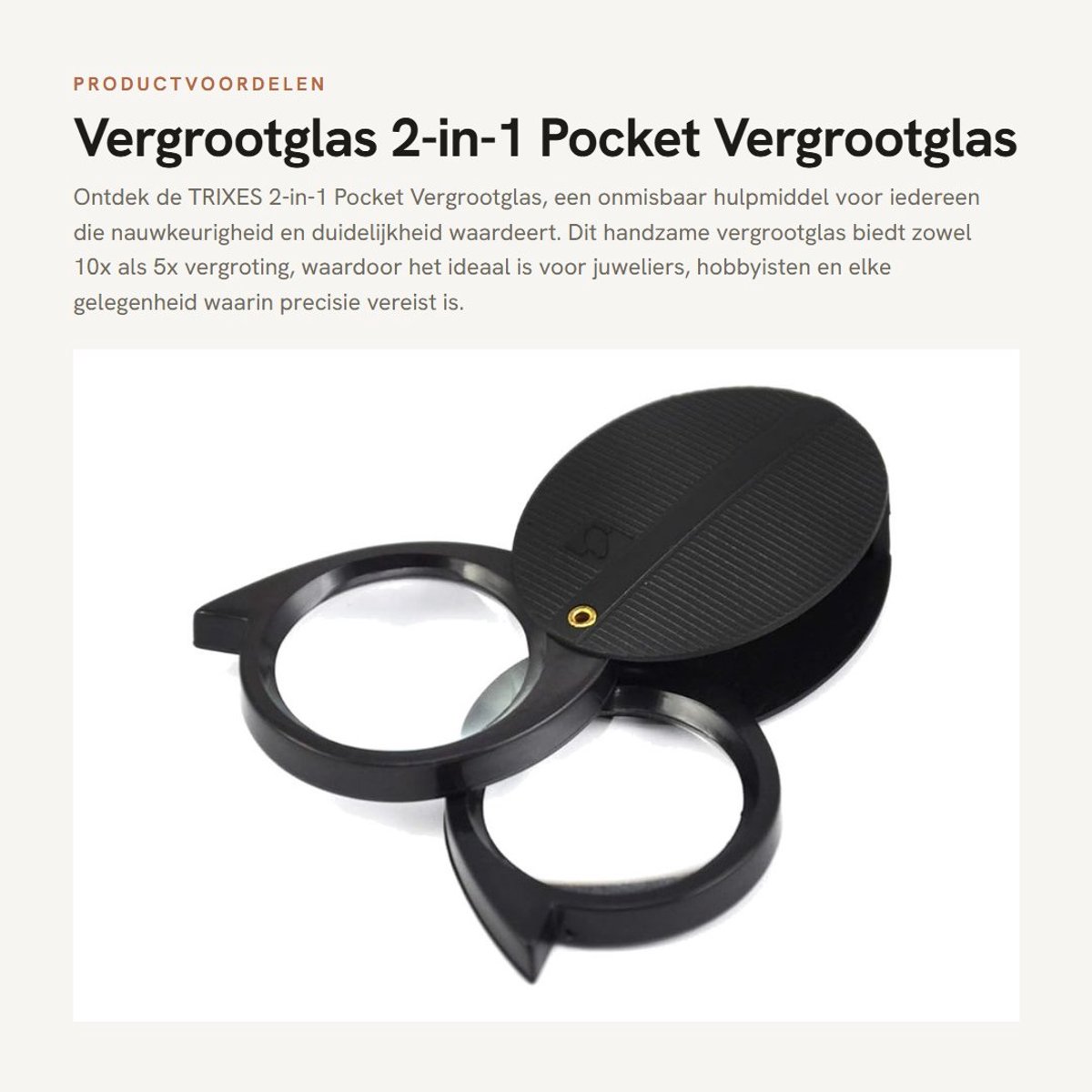 Dailygoody - Vergrootglas - 2-in-1 Pocket Vergrootglas - Handzaam en