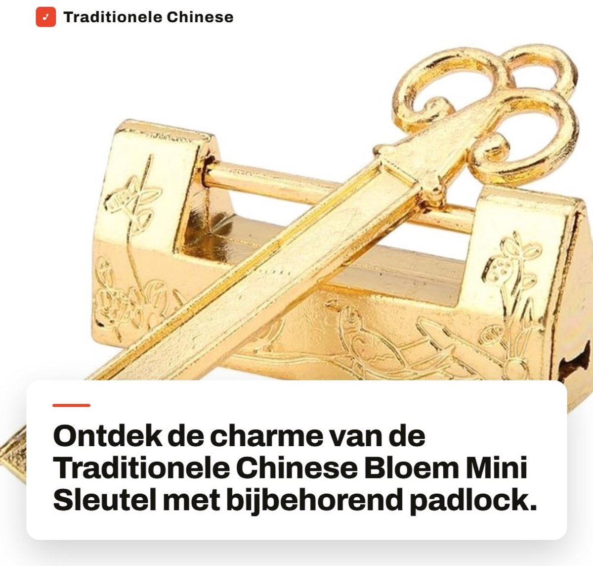 Dailygoods- Hangslot Vintage - Retro Hangslot - Zinklegering - Bloemenpatroon - Hoogwaardige Materialen - Charmant Ontwerp - Sloten