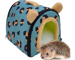 Dieren Slaaphuisje - Knus Nest - Kleine Huisdieren - Zachte Fleece Voering - L 28 cm - Blauw