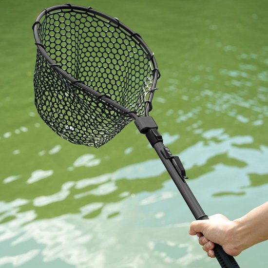 Visnet - Schepnet - Vissen - Verdikt siliconen net - 78 cm lengte - Zwart — afbeelding 5