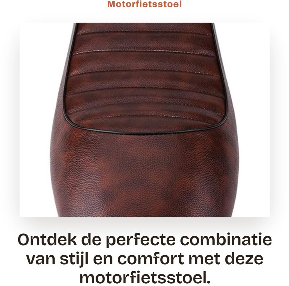 Dailygoods- Motorfietsstoel PU-leer - Vintage - Café Racer - Vlakke Zitting - Montagebeugels - Gloednieuw, Lichtgewicht - Motorzadel