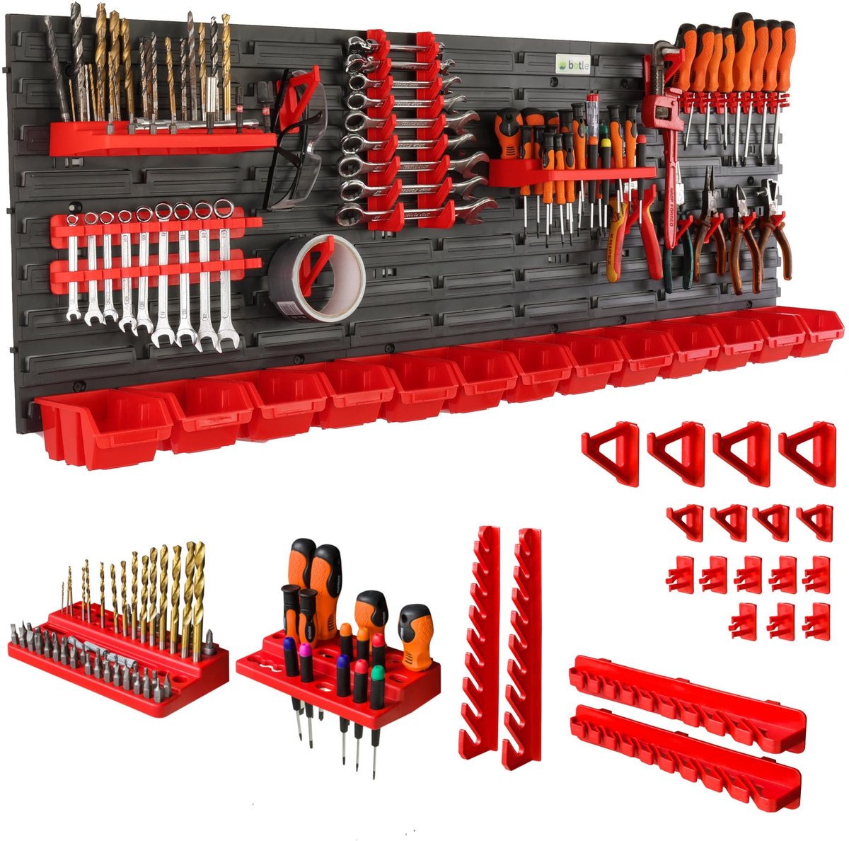 Dailygoods - Gereedschapswand Set - 38-delige Opslagset voor Kleine Onderdelen
