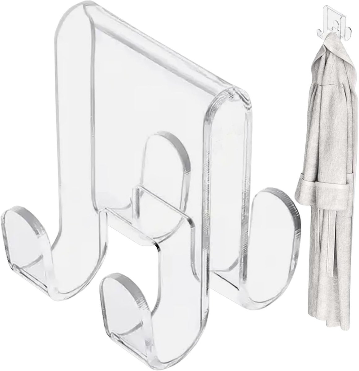 Douchedeur Haken - Acryl Haken Badkamer - Handdoeken Ophangen - Zonder Boren - 123 x 69 x 