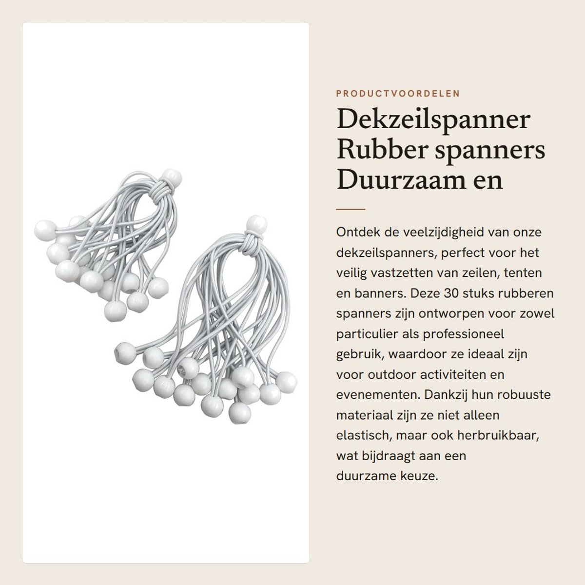 Dailygoods- Dekzeilspanner 30 Stuks - Rubber/Spanrubber - Tentrubber - Dekzeilhouder - Zeilrubber - Duurzaam/Robuust