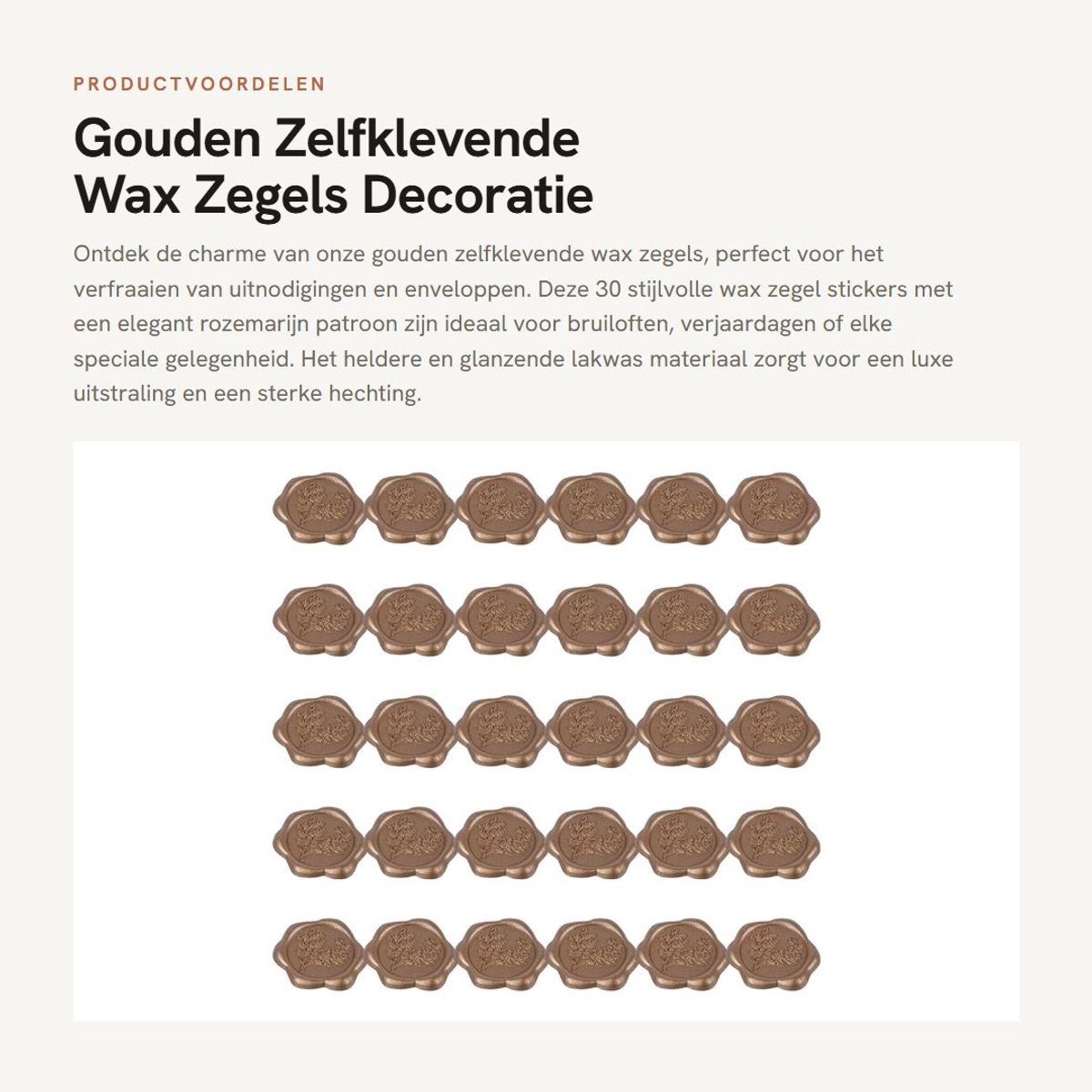 Dailygoods- Wax Zegels 30 Stuks - Gouden Wax Zegel Stempel - Decoratie voor Uitnodigingen - Waterdicht - Gegraveerd Patroon - Veilig en Geurloos - Zegelstickers