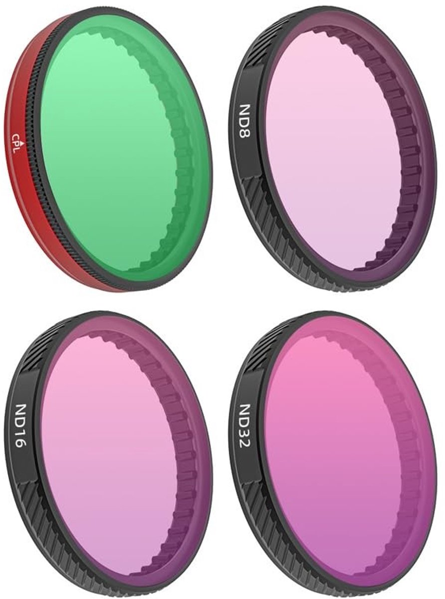 Dailygoods- Neutraal Density Filter Set - HD Lens Filter - Beschermhoes - Meerlaags Optisch - Aluminium Frame - Geschikt voor action 5 Pro/4/3 - Lensfilter