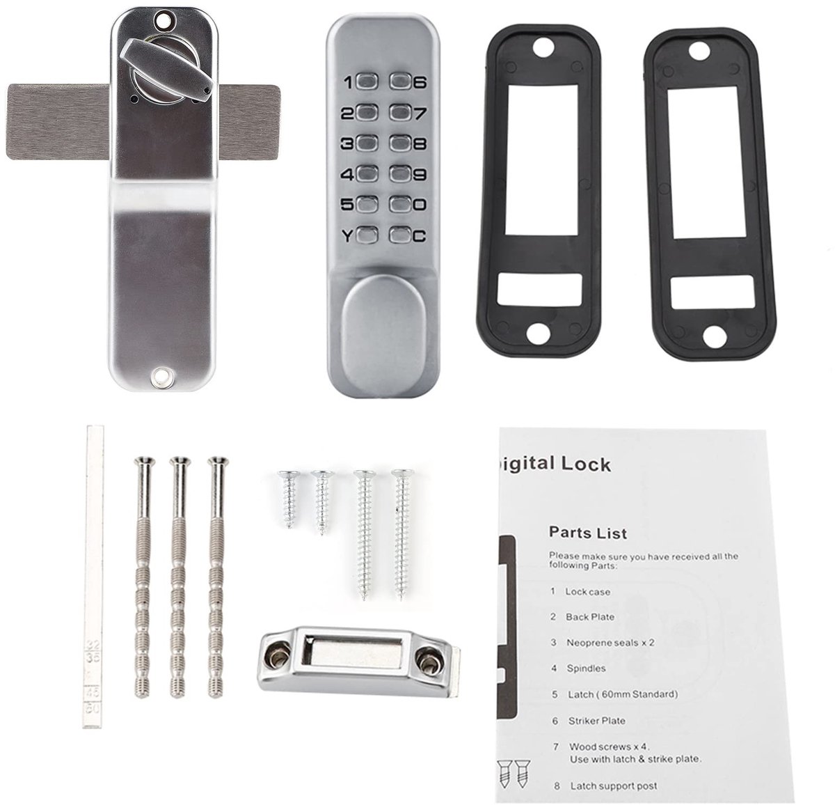 Dailygoods- Combinatieslot Unieke Wachtwoordbeveiliging - Cijferslot - Deurslot Binnendeur - Kastmeubilairslot - Stevig en Duurzaam - Probleemloze Installatie