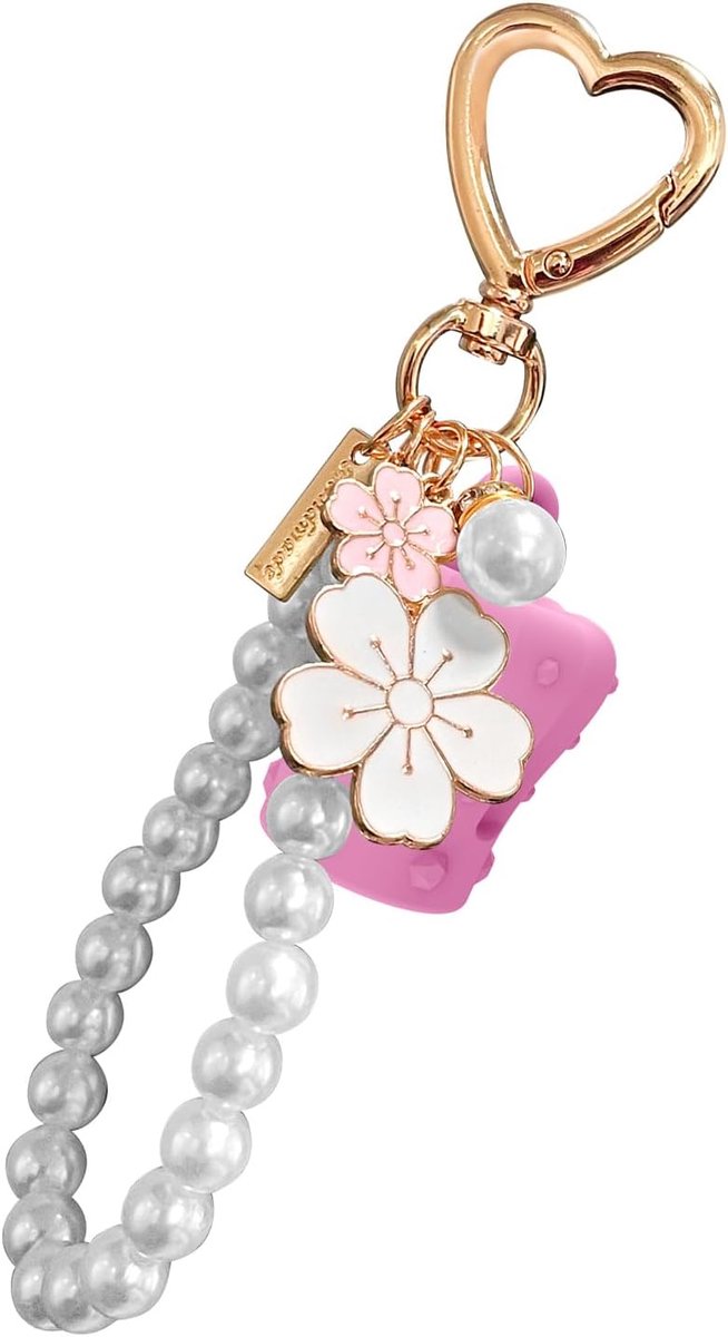 Lippenbalsem Houder - Sleutelhanger Clip - Dagelijks Gebruik - Elegant Pareldesign - 12cm Lengte - Parelmoer