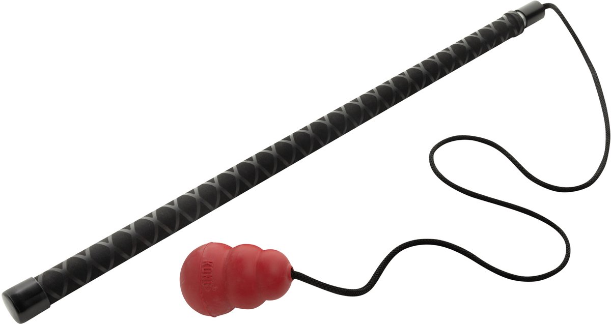 Hondenspeelgoed / Flirtpole Classic met KONG– Uitgedacht binnen de training van de Special Forces – Robuust Aluminium – Uitschuifbaar 65 tot 116 cm