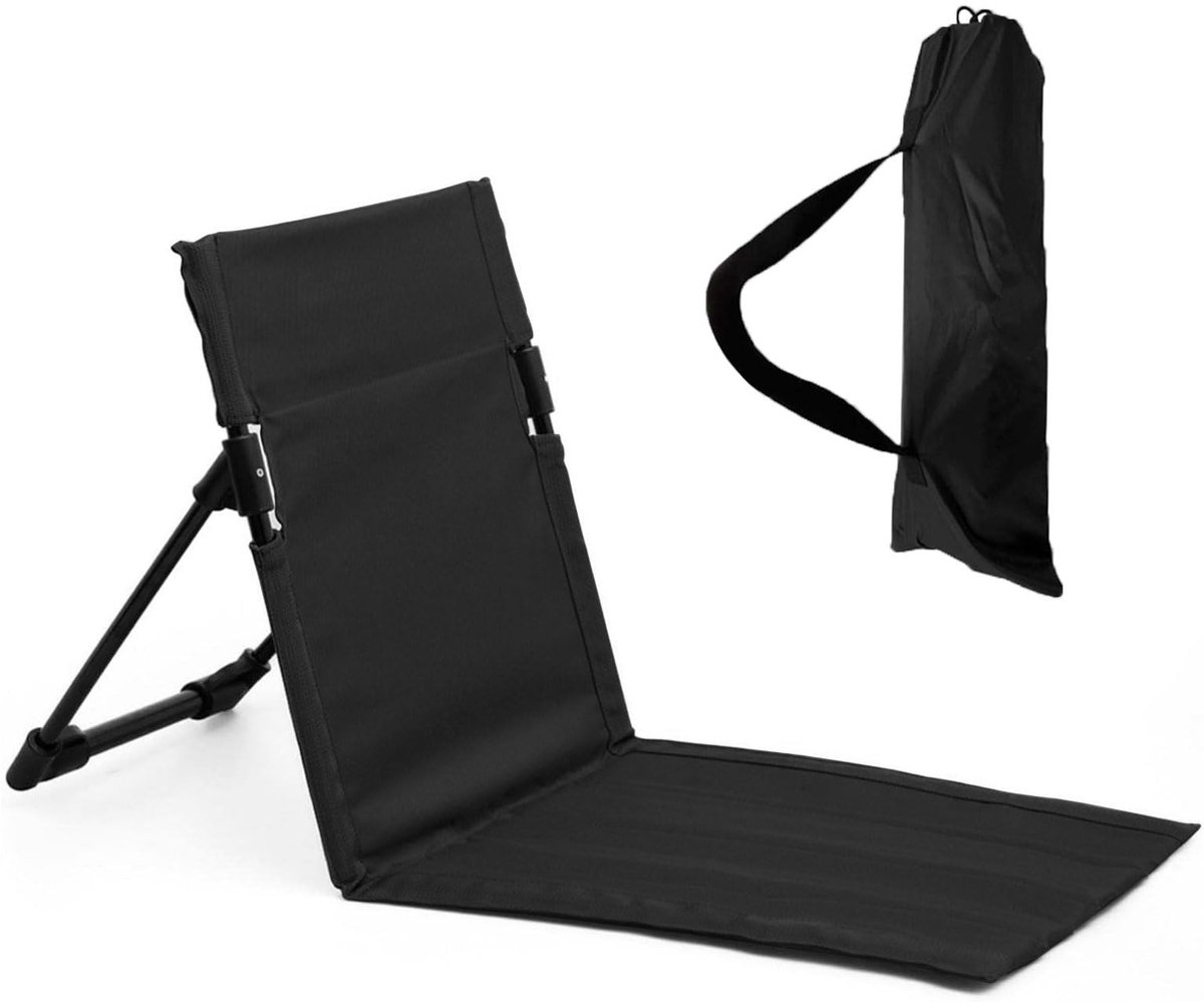 Dailygoods- Zitonderlegger - Opvouwbaar - Strandstoel met Rugleuning - Lichtgewicht - Draagbaar - Duurzaam - Ergonomische Steunbeugel