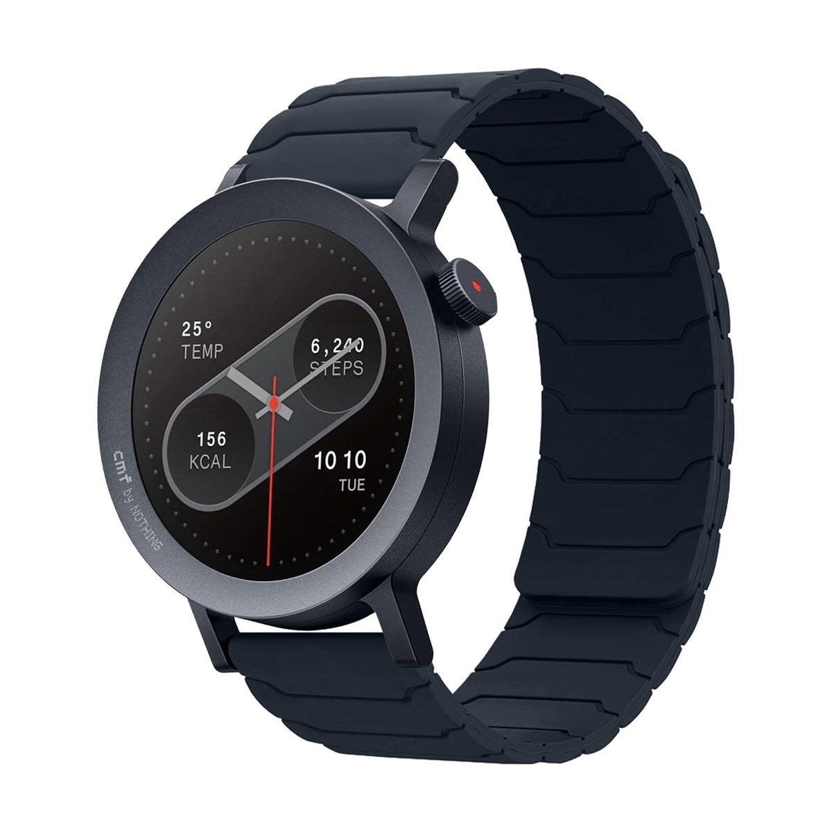 Dailygoods - 22mm Horlogebandje compatibel met CMF Watch 3 Pro/CMF by Nothing Watch Pro 2 voor dames/heren, sterke magnetische loop siliconen reservebandje Mitternacht