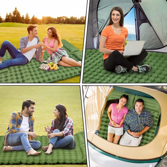 Zelfopblaasbare Campingmat met Voetpomp - Ultralichte Slaapmat met Geïntegreerd Kussen voor Kamperen & Backpacken — afbeelding 3