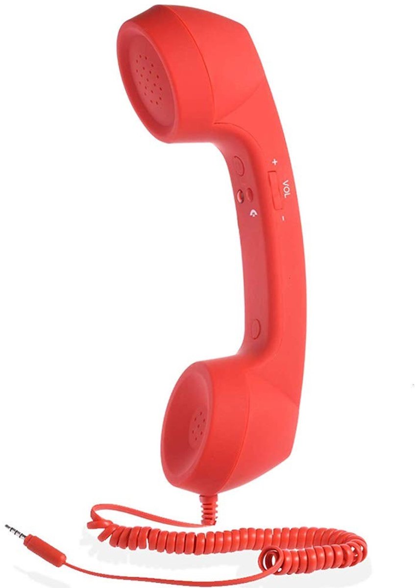 Dailygoods- Telefoonhoorn Retro - Mobiele Telefoon Ontvanger - Microfoon met Hoge Kwaliteit - 3,5 mm Aansluiting - ABS Materiaal - 100 cm Kabellengte - Telefoonontvanger