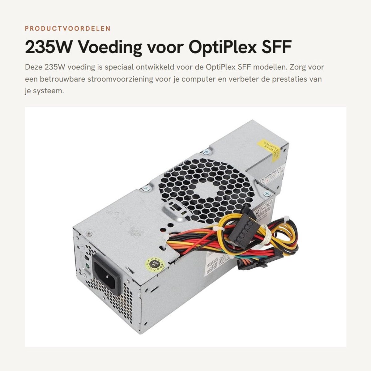 Dailygoods- PC Voeding 235W - Compatibel met OptiPlex 760/780/960/980 SFF - 24-pins mini-ATX - 4-pins ATX - SATA-voeding - Ultradunne SATA aansluiting