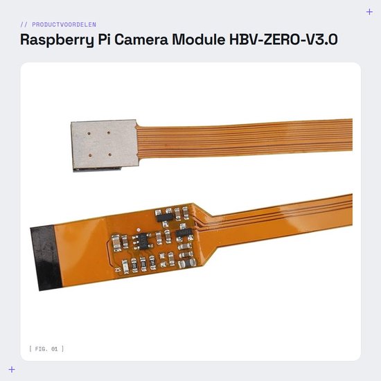 Dailygoods- Camera Module 5MP HD - Mini Camera Module - 30cm Kabel - 69.1° Kijkhoek - Handmatige Focus - Geschikt voor Raspberry Pi