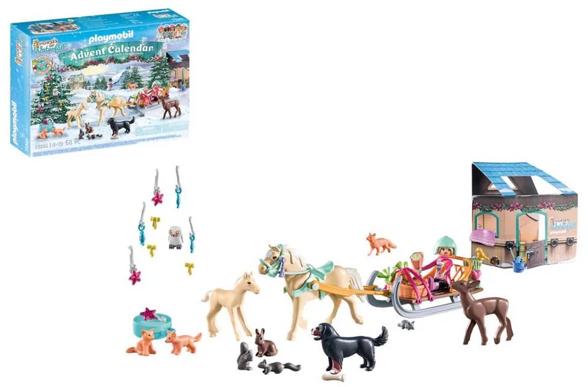 PLAYMOBIL Adventskalender Paarden: kerst sleerit - 71345 — afbeelding 13