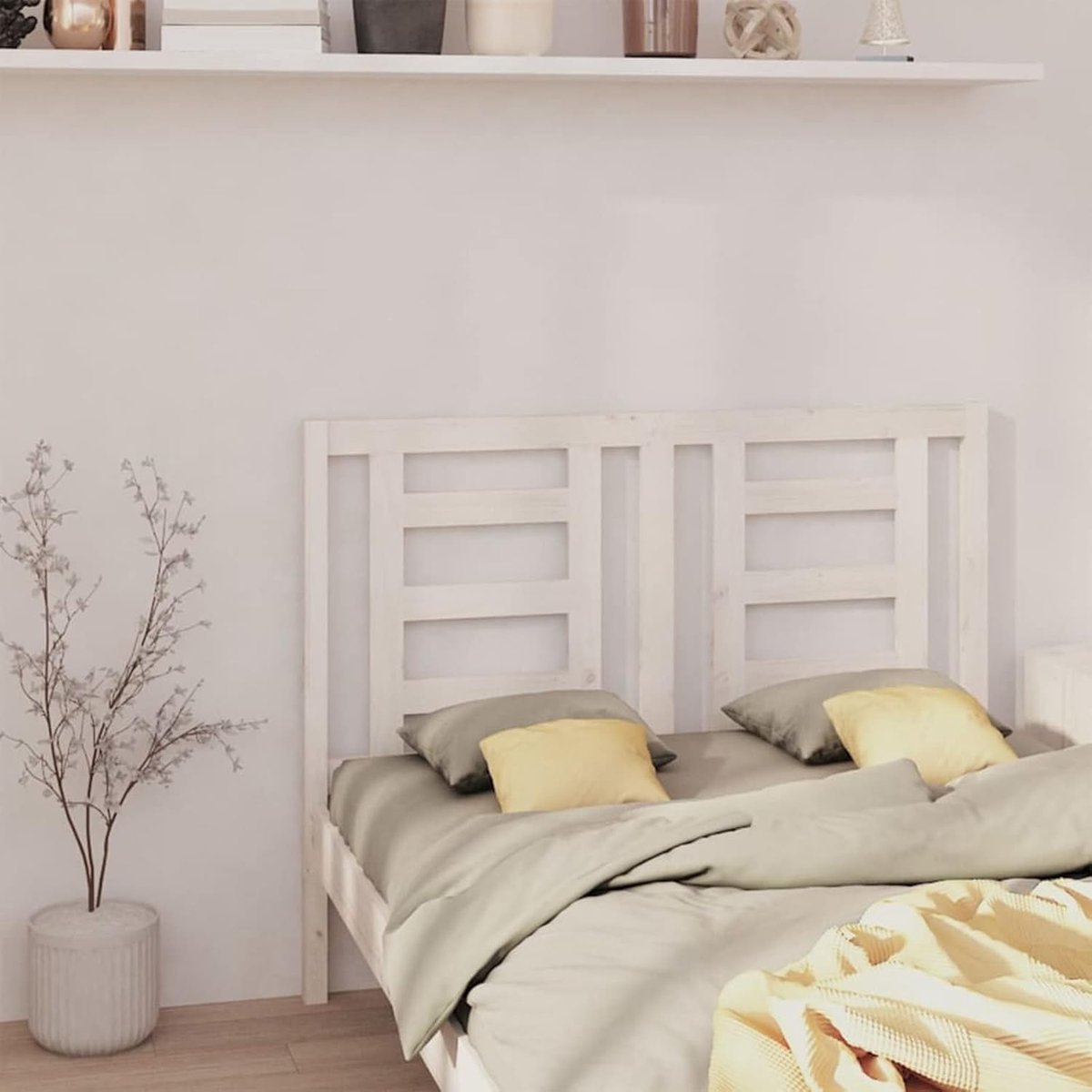 Hoofdbord Massief Hout - Bed Decoratie - Slaapkamer Aankleden - Rustiek Grenen - 146 x 100 cm - Natuurlijk