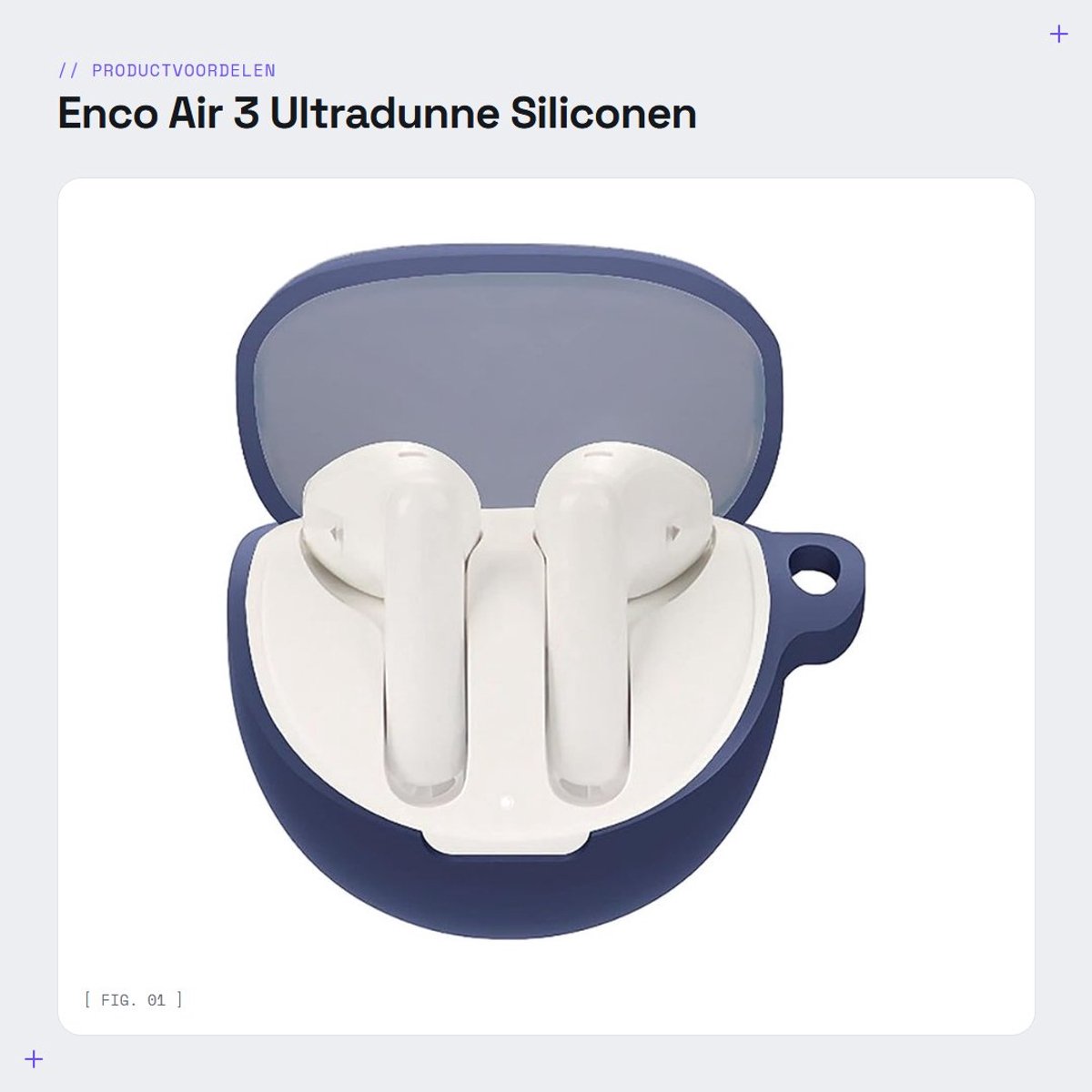 Dailygoods - Enco Air 3 - Ultradunne Siliconen Hoes - Slim-Fit - Marineblauw - Anti-Fall - Krasbestendig - Geschikt voor Enco Air 3 - Kleur...