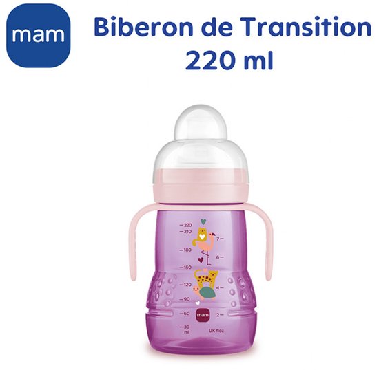 MAM Overgangsfles 220 ml 4 Maanden en Ouder (Kleur : Roos) — afbeelding 4