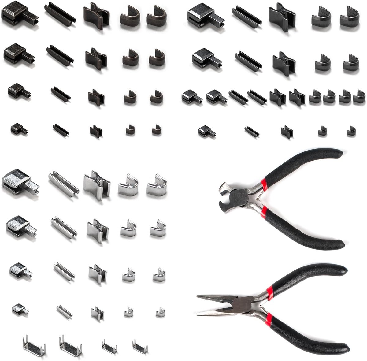 Reparatieset voor ritssluiting 71 stuks - reserveonderdelen #3 #5 #8 #10 - inclusief 2 tangen gereedschap - ShopVlot