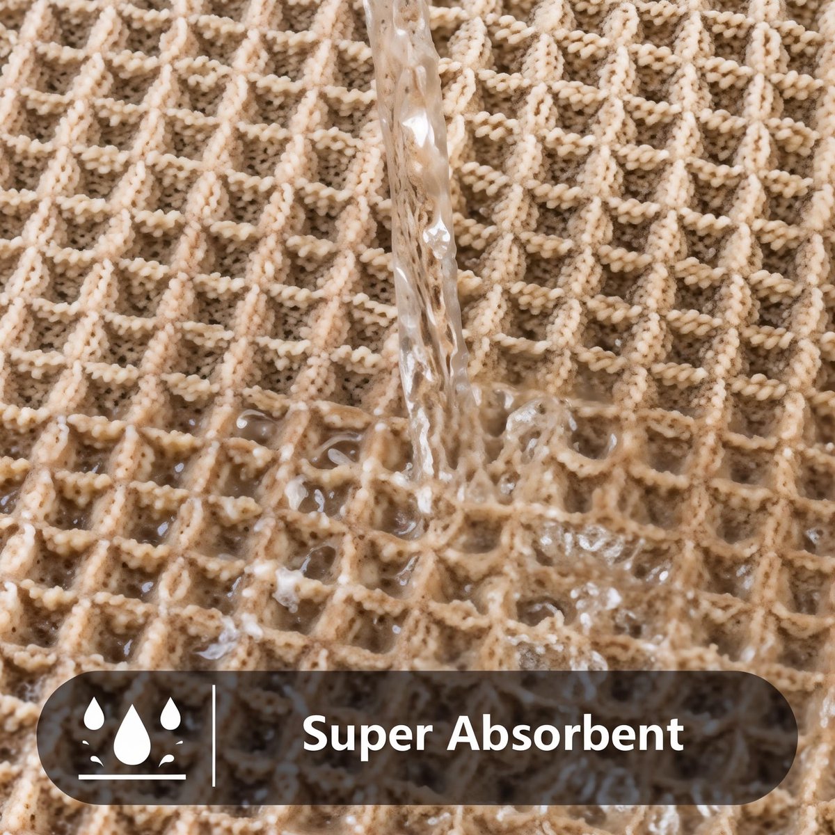 SnelShoppen - Wafel Badmat Super Absorberend Antislip Badkamermat 43,2 cm x 61 cm Bruin - Machine Wasbare Ultra Zachte Badmat met Rubberen Achterkant